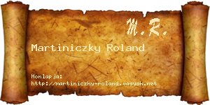 Martiniczky Roland névjegykártya